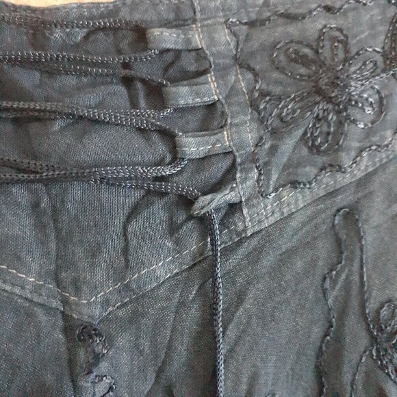 Unbranded Blue Lace Up Embroidered Mini Skirt Medium - Picture 12 of 12